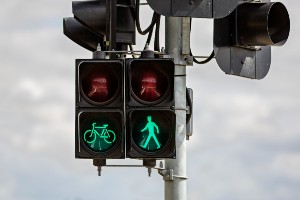 bicycle and pedestrian traffic sign
