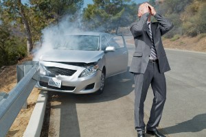 man annoyed after car crashed into guardrail