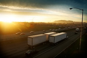 early morning traffic Portland