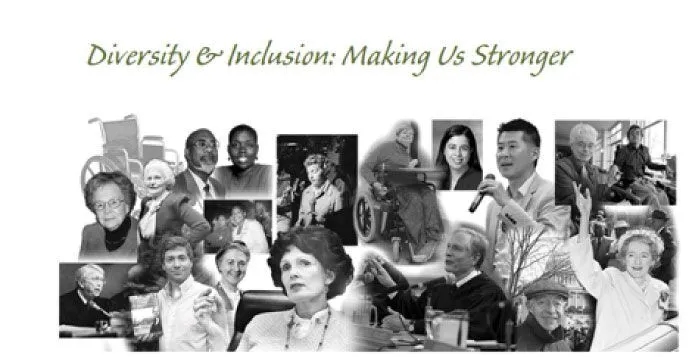 Black and white images of diverse people
